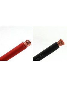 Batterij kabel (rol 25 mtr) div maten rood of zwart