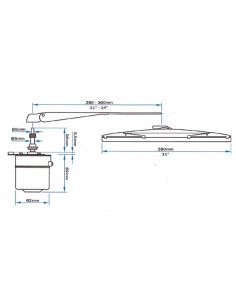 Complete Ruitenwisserset 90-110gr. 12V of 24V 2