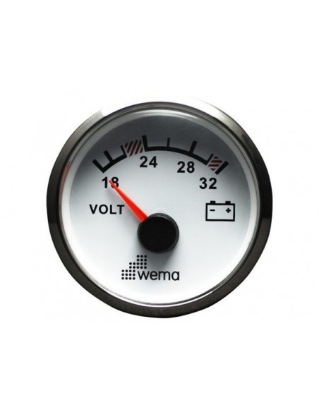 Silver serie voltmeter 24V zwart/wit