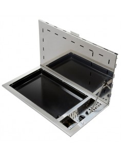 Force 10/ENO Antigua RVS inbouw gasplancha met deksel