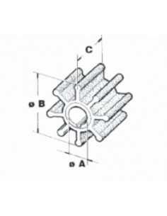 Nitrile inboard impeller single flat drive talamex 2
