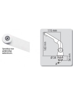 Draaibare mengkraan Wit 2 knops 2