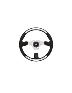 65995W Santorini stuurwiel zwart/zilver 350mm