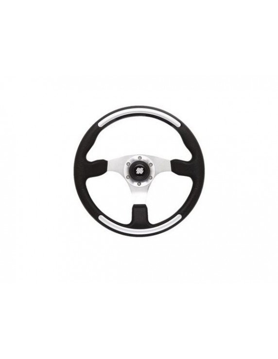 65995W Santorini stuurwiel zwart/zilver 350mm