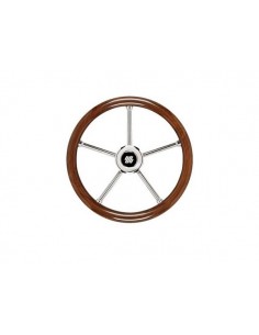 V30 stuurwiel mahonie/rvs 5-spaaks 350mm