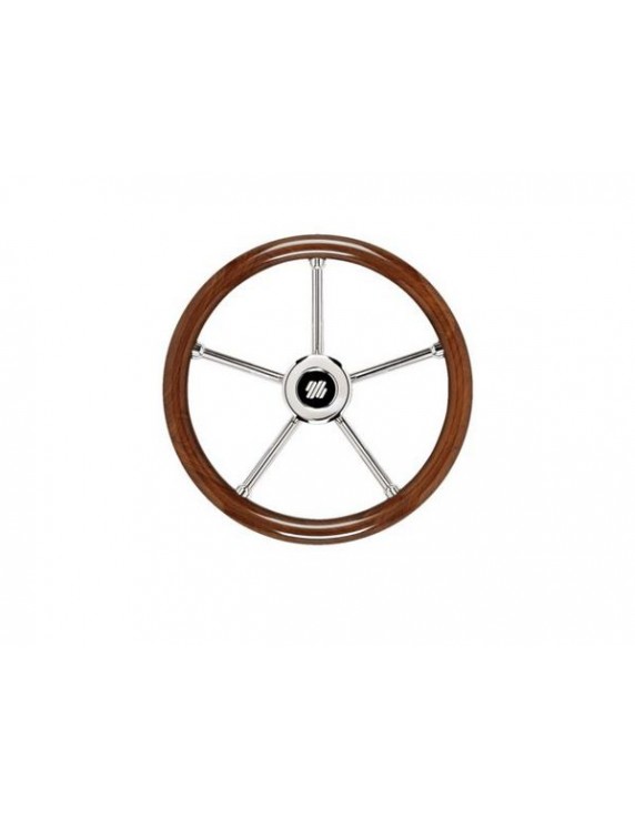 V30 stuurwiel mahonie/rvs 5-spaaks 350mm