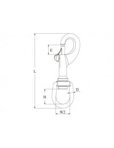 Musketonhaak met wartel  2