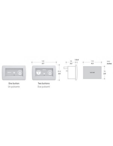 Tecma Control panel 1 knop of 2 knops
