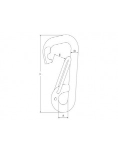 Karabijnhaken asymmetrisch met oog div.modellen 2