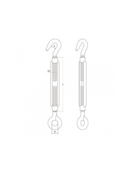 Spanschroef met Oog en Haak div.modellen