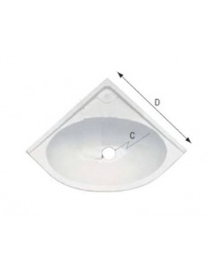 Wasbak kunststof hoek zonder plug