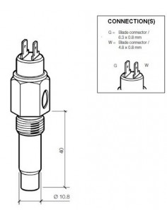 323-803-001-059D VDO Temp. gever 1200C(MV) WC1050 5/8-18NF