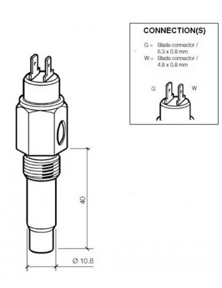 323-803-001-030D VDO Temp. gever 1200C(MV) WC1000 1/2-14NPT