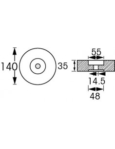 Zinkanodes voor spiegels 3,40 kg 2