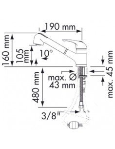 Mengkraan met douchekop 1m slang 2