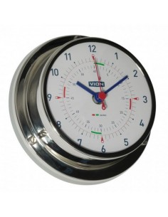 Quartz klok radiostilte Vion RVS inclusief wandophanging