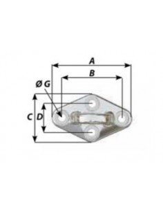 Diamant dekoog RVS vierkant 79 mm / M6 2