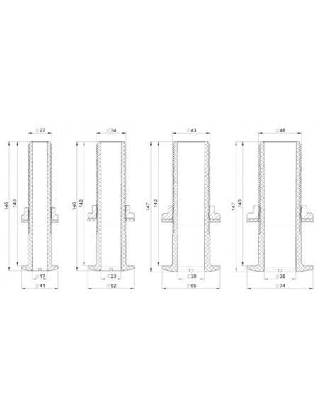 Huiddoorvoer lang wit of zwart div. maten