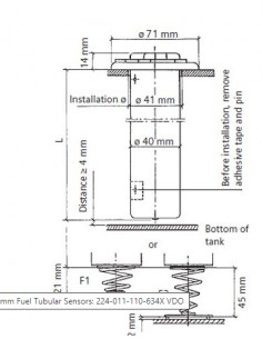 VDO Buisvlotter 240-3 ohm 2