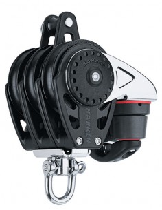 75mm Carbo drieschijfsblok met klem + hv