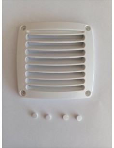 Vierkant ventilatierooster 118x118mm wit