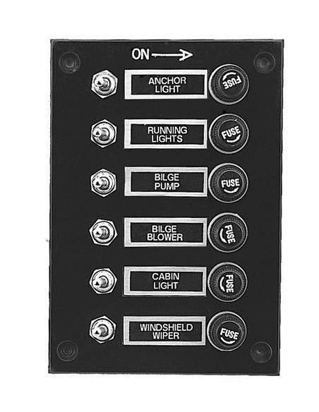 Schakelpaneel 6 A, 6 schakelaars