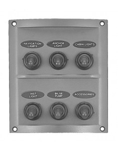 SPLASHPROOF SWITCH PANEL 6 GANG 2