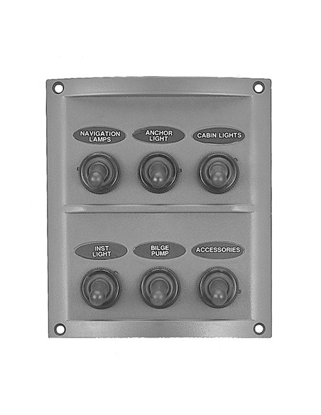 Waterdicht schakelpaneel 6 A, 6 schakelaars