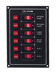 Schakelpaneel geanodiseerd alu. 6x vertikaal model 2