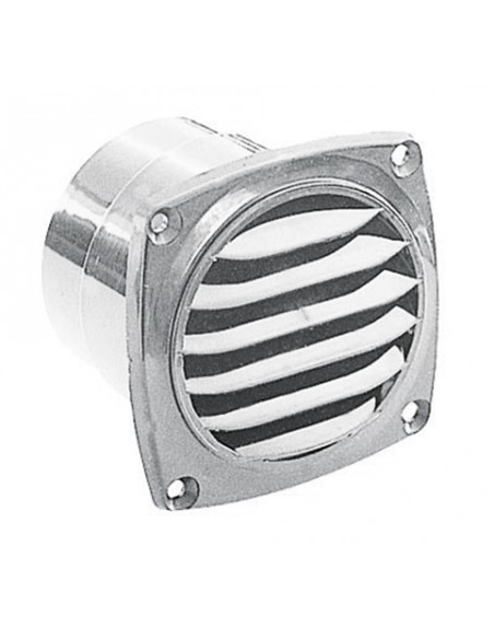 Vierkant rooster met flens RVS 127x127mm