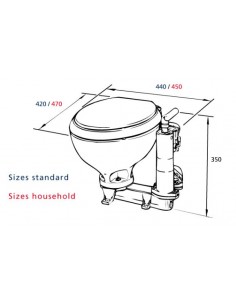 RM69 Toilet met grote pot, houten bril en deksel 2