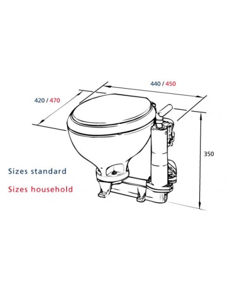 RM69 Toilet met grote pot, houten bril en deksel