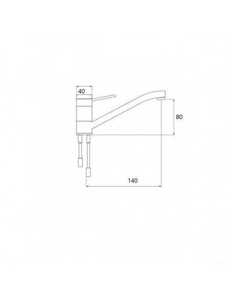 Kraan chroom enkel 140mm of 200mm
