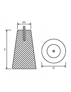 Hang on Aluminium anode 0,98kg cable lenght 6mt materiaal AL 2