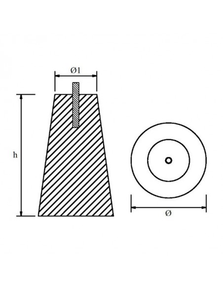 Hang on Aluminium anode 0,98kg cable lenght 6mt materiaal AL