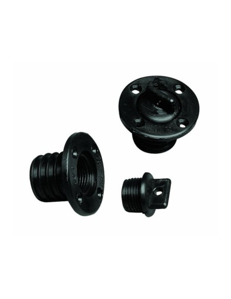 Pluggen met O-ring rond zwart met gaatjes