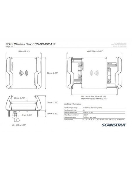 ROKK Nano oplader 10W (12/24V)