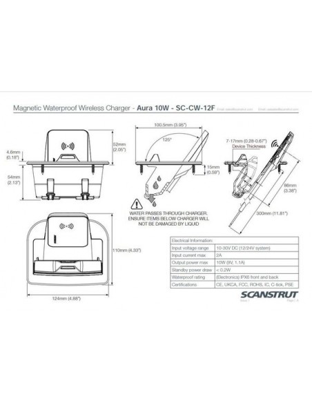 ROKK Wireless Aura oplader draadloos 10W (12/24V)