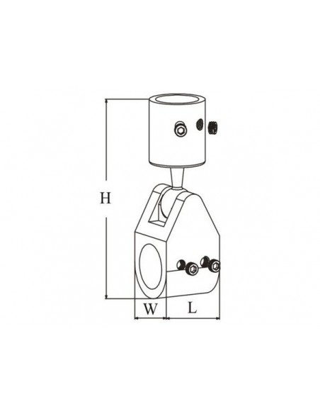 Buiskapbeslag RVS kogelscharnier div. maten
