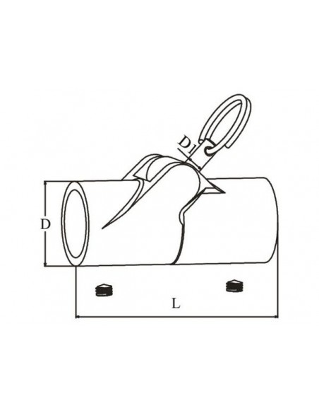 Buiskapbeslag RVS buisscharnier div. maten