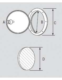 Inspectieluik rond met verborgen schroefgaten 139 mm 2