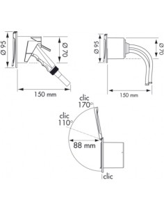 Doucheset wit met 3 m slang 2