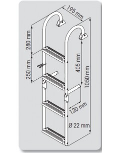 Ladder 2+2 treden smal 180 2