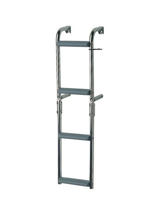 RVS zwemtrap voor smalle spiegel 90° bocht