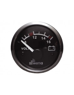 Wema Silver Gauge voltmeter 12V wit of zwart 2
