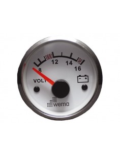 Wema Silver Gauge voltmeter 12V wit of zwart