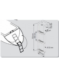 RVS zwemtrap voor spiegel met zwemplatform. 2