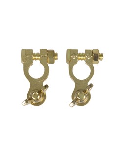 Accuklemmenset koper verguld (2x)