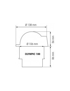 Olympic 100 wit/zwarte  roos plat of conisch 2