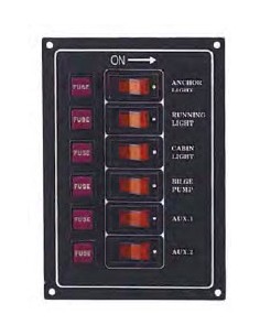 Schakelpaneel geanodiseerd alu. 6x vertikaal model